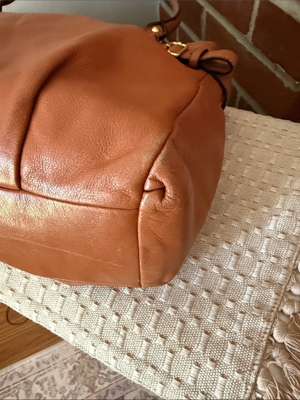 Coach Ashley Gathered Leather Satchel Brown Cognac - Picture 9 of 9